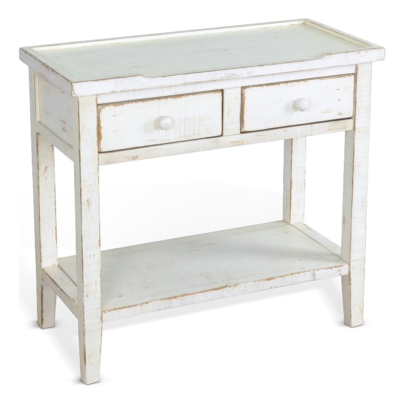 Pemberly Row Modern / Contemporary White Sand Wood Side Table