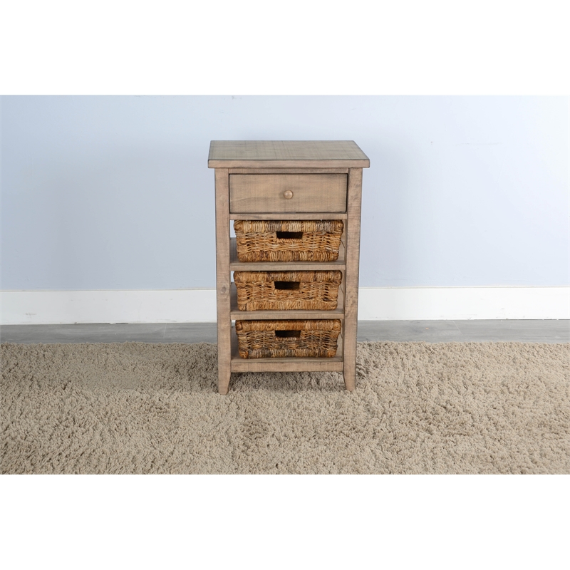 Pemberly Row Modern / Contemporary Beach Pebble Wood Storage Table