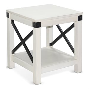 Pemberly Row Modern / Contemporary White Finish Wood End Table