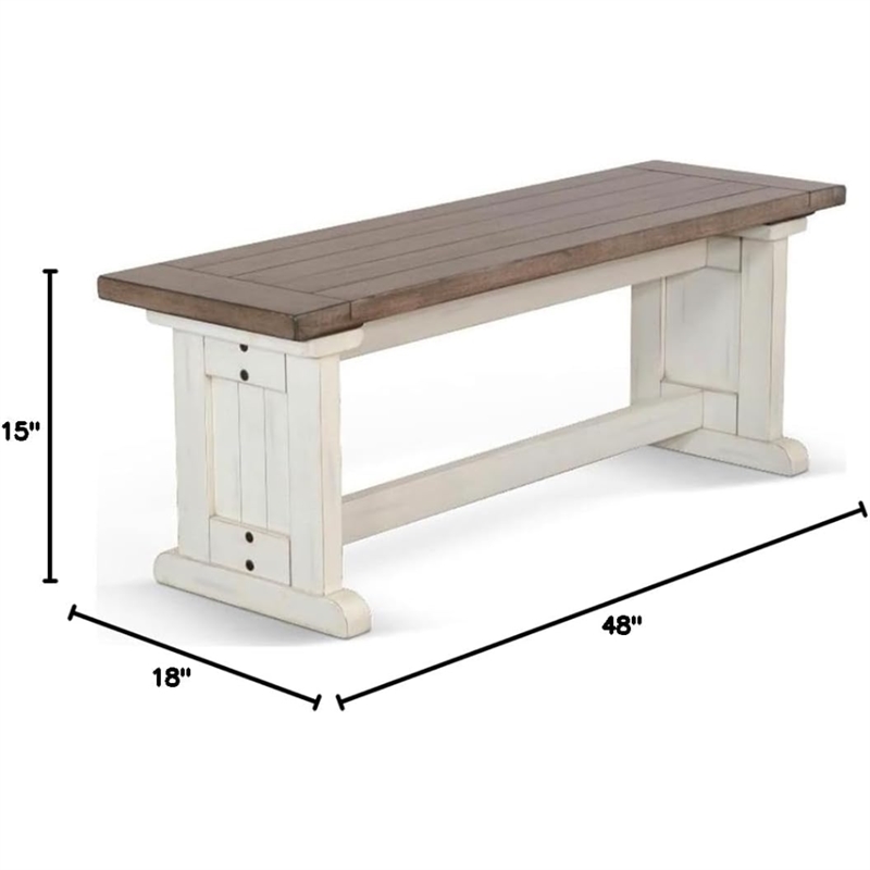 Pemberly Row Modern / Contemporary Farmhouse Wood Dining Bench