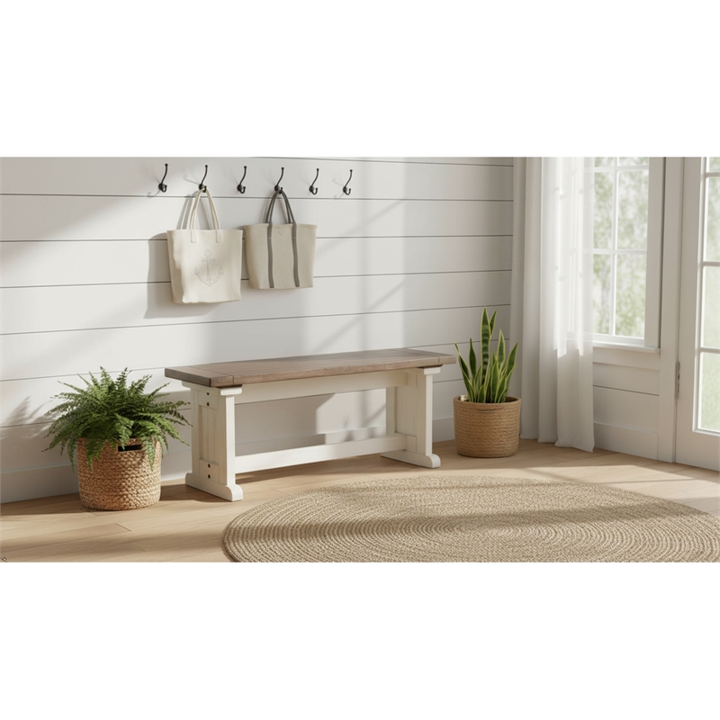 Pemberly Row Modern / Contemporary Farmhouse Wood Dining Bench