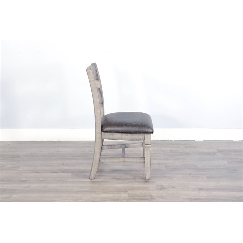 Pemberly Row Modern / Contemporary Ladderback Dining Chair in Gray (Set of 2)