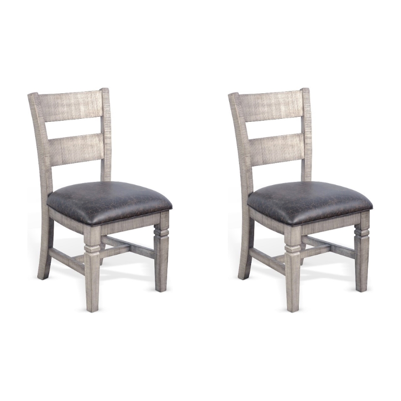 Pemberly Row Modern / Contemporary Ladderback Dining Chair in Gray (Set of 2)