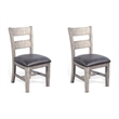 Pemberly Row Modern / Contemporary Ladderback Dining Chair in Gray (Set of 2)