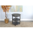 Pemberly Row Contemporary Black Sand Wood and Veneers Side Table