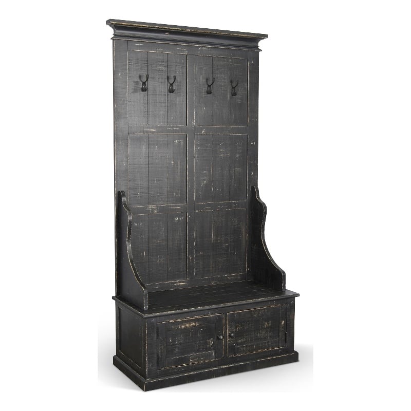 Pemberly Row Modern / Contemporary Black Finish Sand Hall Tree