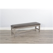 Pemberly Row Homestead Hill Cushioned Wood Dining Bench in Gray
