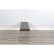 Pemberly Row Homestead Hill Cushioned Wood Dining Bench in Gray