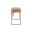 Pemberly Row Mid-Century Wood and Metal Writing Desk in Brown/Gold