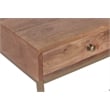 Pemberly Row Mid-Century Wood and Metal Writing Desk in Brown/Gold