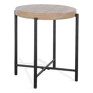 Pemberly Row Contemporary Round 22&quot Distressed Chair Side Table