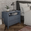 Pemberly Row Modern / Contemporary 2 Drawer Nightstand in Blue
