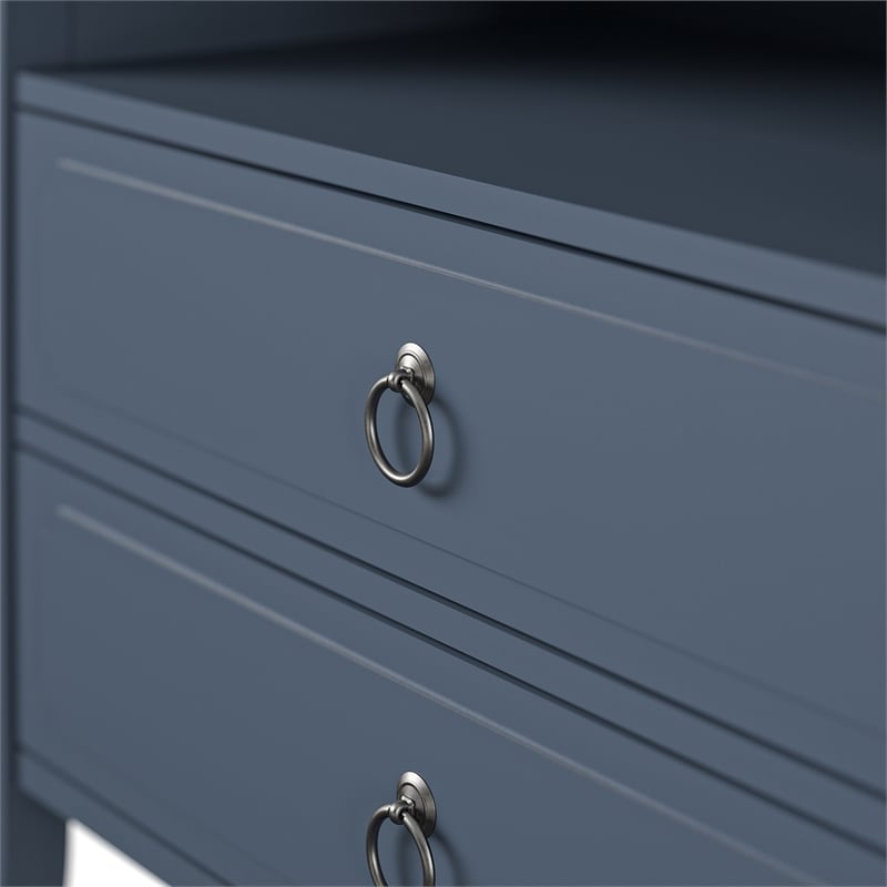 Pemberly Row Modern / Contemporary 2 Drawer Nightstand in Blue