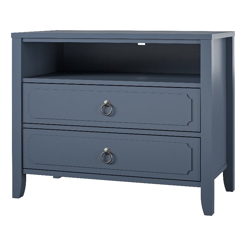 Pemberly Row Modern / Contemporary 2 Drawer Nightstand in Blue