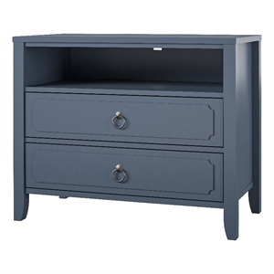 Pemberly Row Modern / Contemporary 2 Drawer Nightstand in Blue
