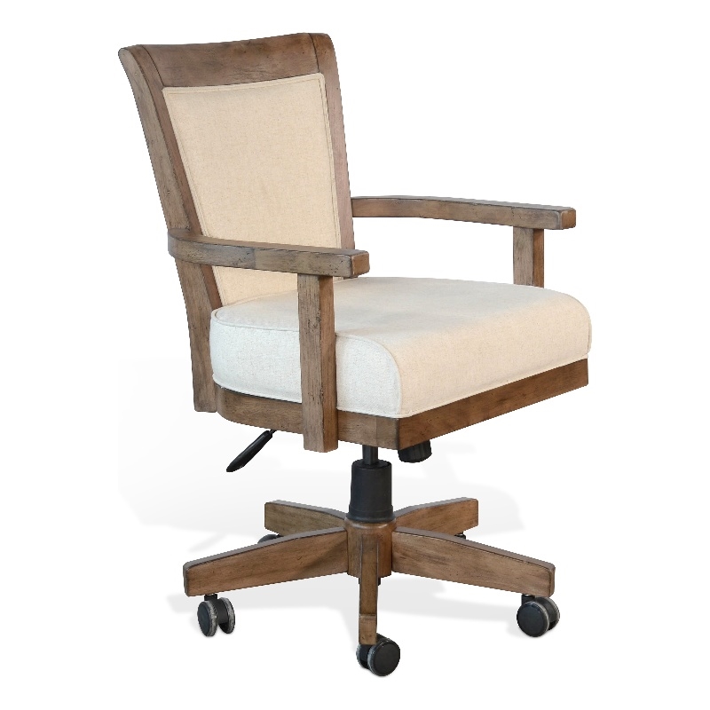 Pemberly Row Modern / Contemporary Caster Poker Game Chair in Natural