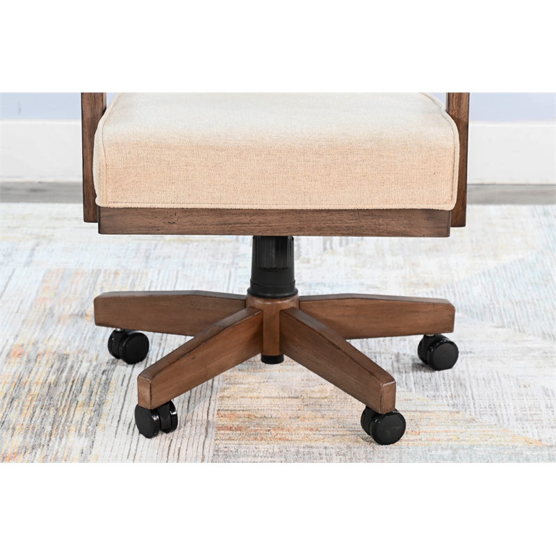 Pemberly Row Modern / Contemporary Caster Poker Game Chair in Natural