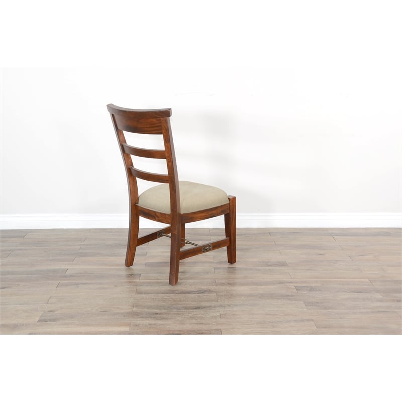 Pemberly Row Modern / Contemporary Cushion Seat Side Chair in Brown (Set of 2)