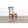 Pemberly Row Modern / Contemporary Cushion Seat Side Chair in Brown (Set of 2)