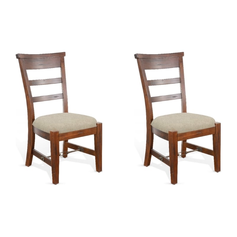 Pemberly Row Modern / Contemporary Cushion Seat Side Chair in Brown (Set of 2)