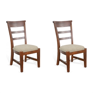 Pemberley Row Mahogany Brown Side Chair Rectangular Turnbuckle 2-Piece Unassembled