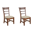 Pemberly Row Modern / Contemporary Cushion Seat Side Chair in Brown (Set of 2)
