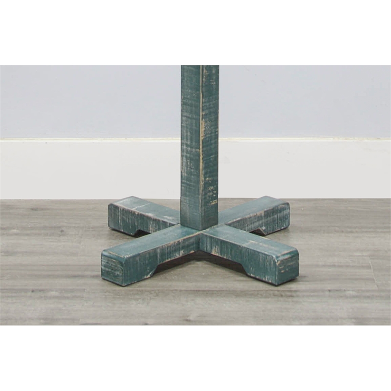 Pemberly Row Traditional Solid Wood Hat Rack with 8-Prong Hooks in Green