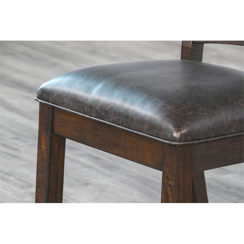 Pemberly Row Modern/Contemporary Ladderback Dining Chair in Dark Wood (Set of 2)