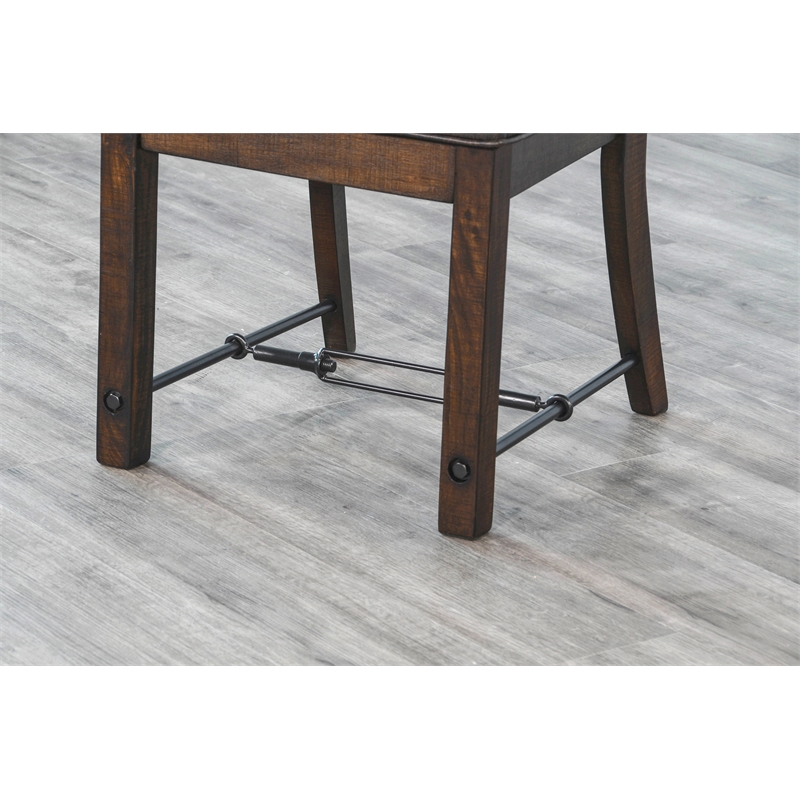 Pemberly Row Modern/Contemporary Ladderback Dining Chair in Dark Wood (Set of 2)