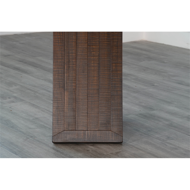 Pemberly Row Tobacco Leaf Wood Dining Bench with Turnbuckles