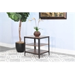 Pemberly Row Contemporary Metal & Solid Wood End Table in Brown