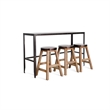 Pemberly Row Contemporary Metal & Solid Wood Sofa Table in Brown