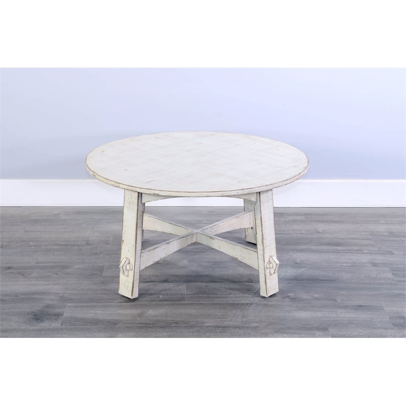Pemberly Row Modern / Contemporary White Finish Sand Coffee Table