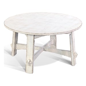 Pemberly Row Modern / Contemporary White Finish Sand Coffee Table