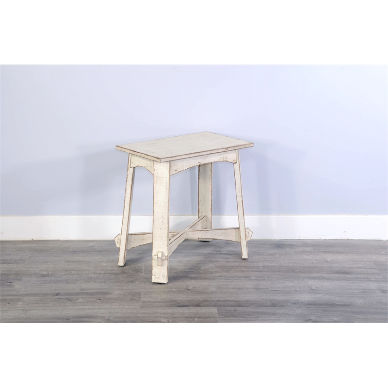 Pemberly Row Modern / Contemporary White Sand Chair Side Table