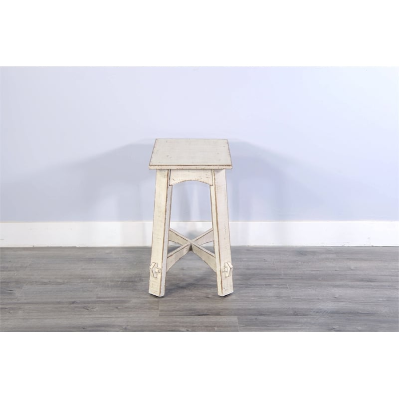 Pemberly Row Modern / Contemporary White Sand Chair Side Table