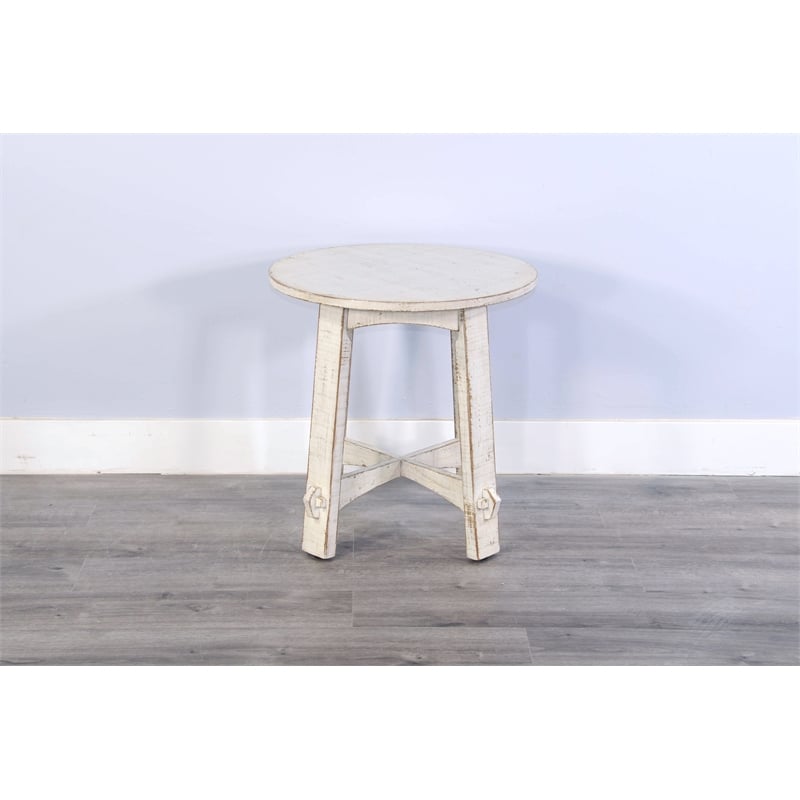 Pemberly Row Modern / Contemporary White Finish Sand End Table