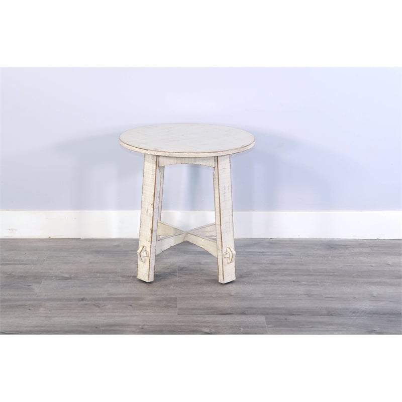 Pemberly Row Modern / Contemporary White Finish Sand End Table