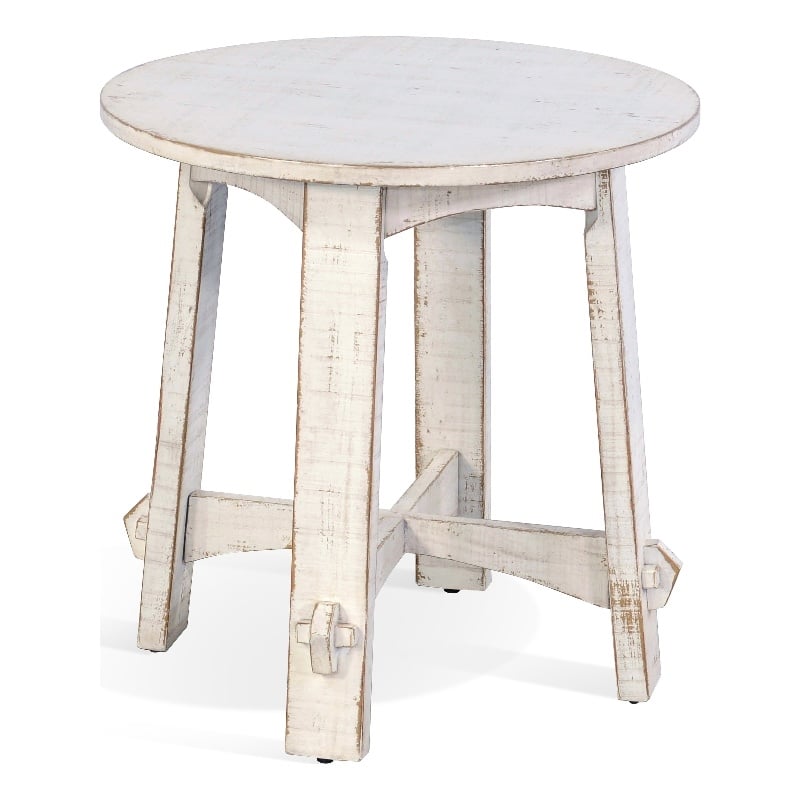 Pemberly Row Modern / Contemporary White Finish Sand End Table