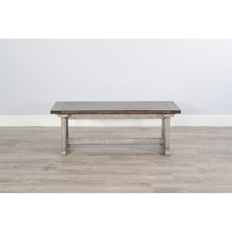 Pemberly Row Modern / Contemporary Wood Dining Bench in Gray