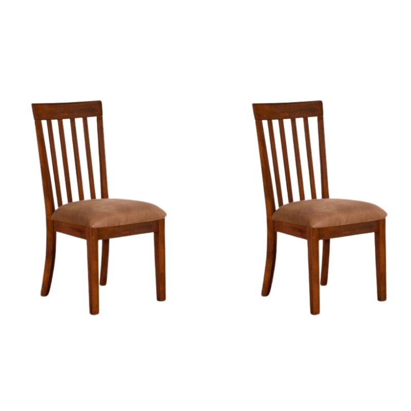 Pemberly Row Modern / Contemporary Slatback Dining Chair in Chocolate (Set of 2)