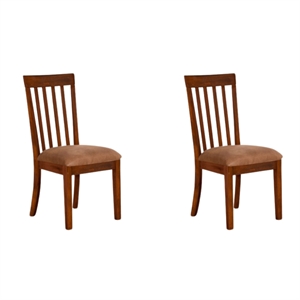 Pemberly Row Modern / Contemporary Slatback Dining Chair in Chocolate (Set of 2)