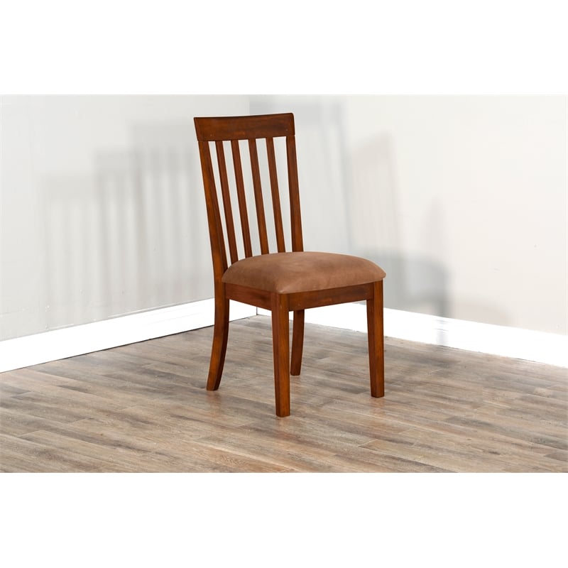 Pemberly Row Modern / Contemporary Slatback Dining Chair in Chocolate (Set of 2)