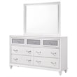 Pemberly Row Modern 7-drawer Wood Dresser with Mirror White Finish