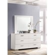 Pemberly Row Modern 6-drawer Wood Dresser with Mirror Glossy White