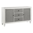 Pemberly Row Transitional Wooden Server in Gray and Weathered White