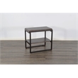 Pemberly Row French Metal Sled Base Chair Side Table in Brown