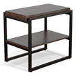 Pemberly Row French Metal Sled Base Chair Side Table in Brown