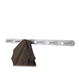 pemberly row nail head 6 hook metal coat rack hook in silver (set of 6)