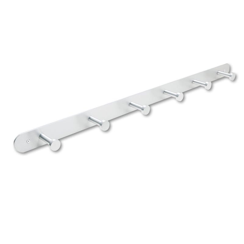 Pemberly Row Nail Head 6 Hook Metal Coat Rack Hook in Silver (Set of 6)
